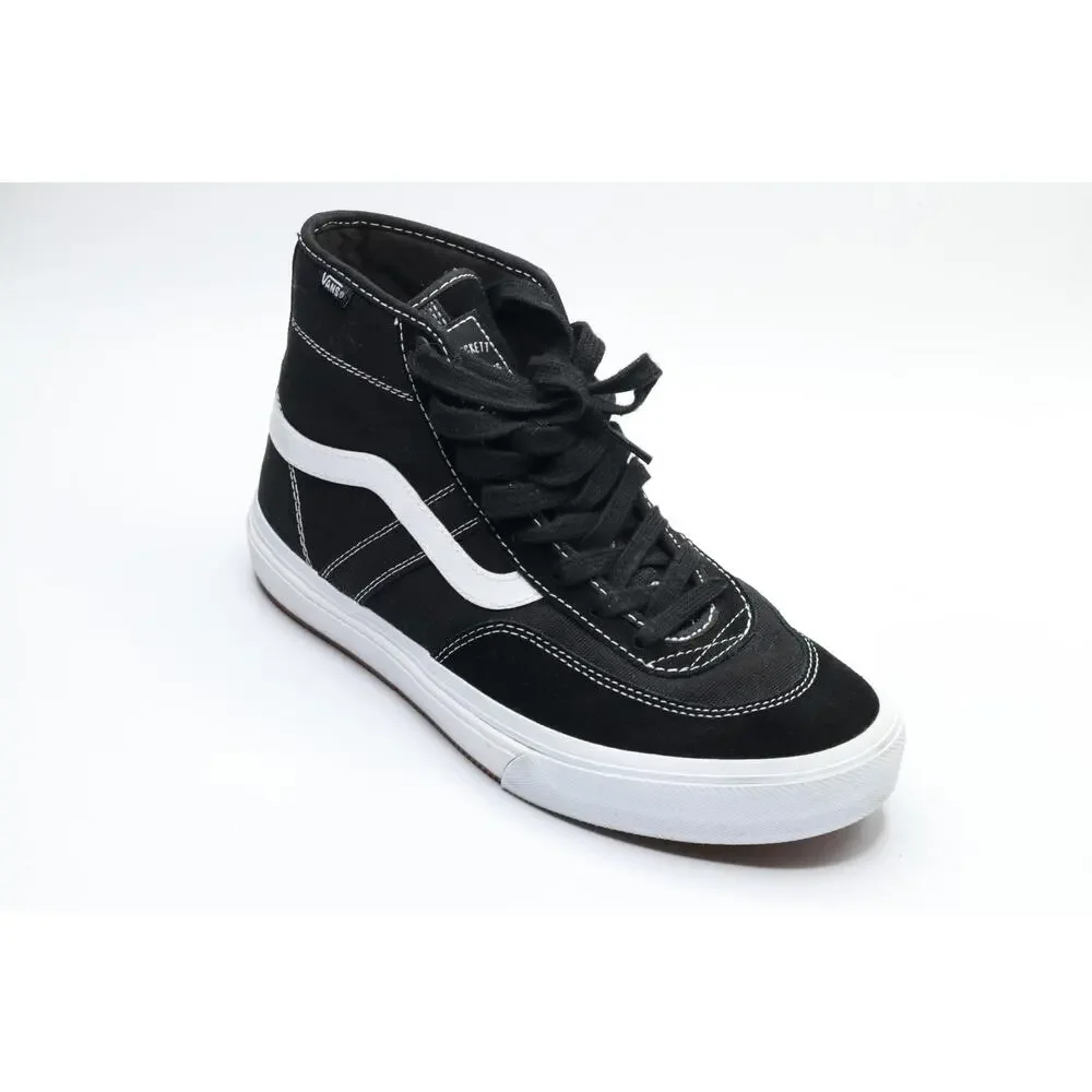 VANS CROCKETT HIGH PRO IN SKATEBOARD MENS BLACK AND WHITE SNEAKERS 8M